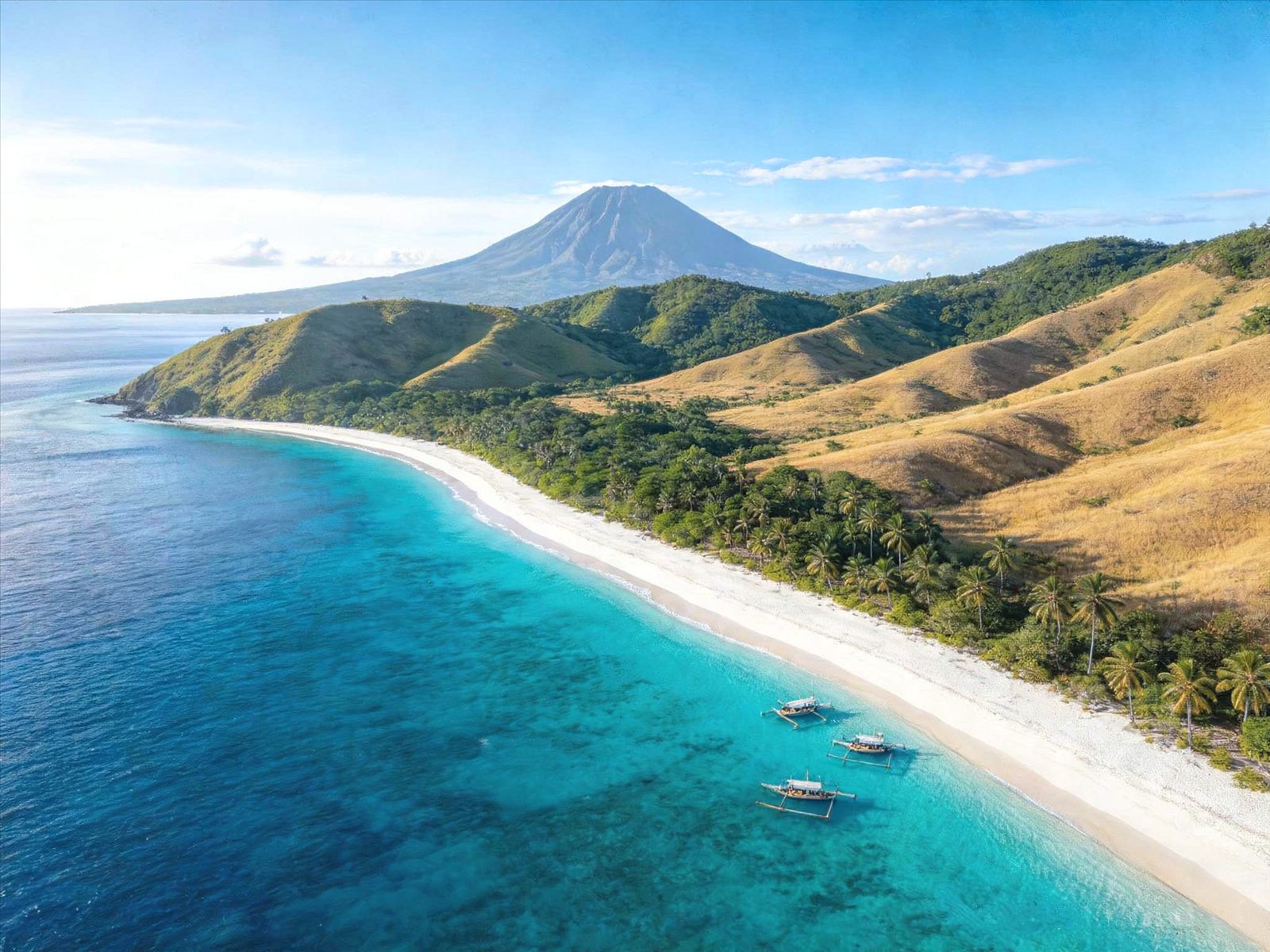 Ilustrasi Pulau Sumbawa dari udara